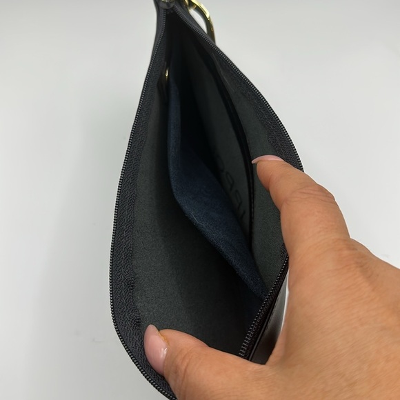 Ippolita Black Leather Jewelry Cosmetic bag pouch NEW 9x4" - Picture 6 of 8